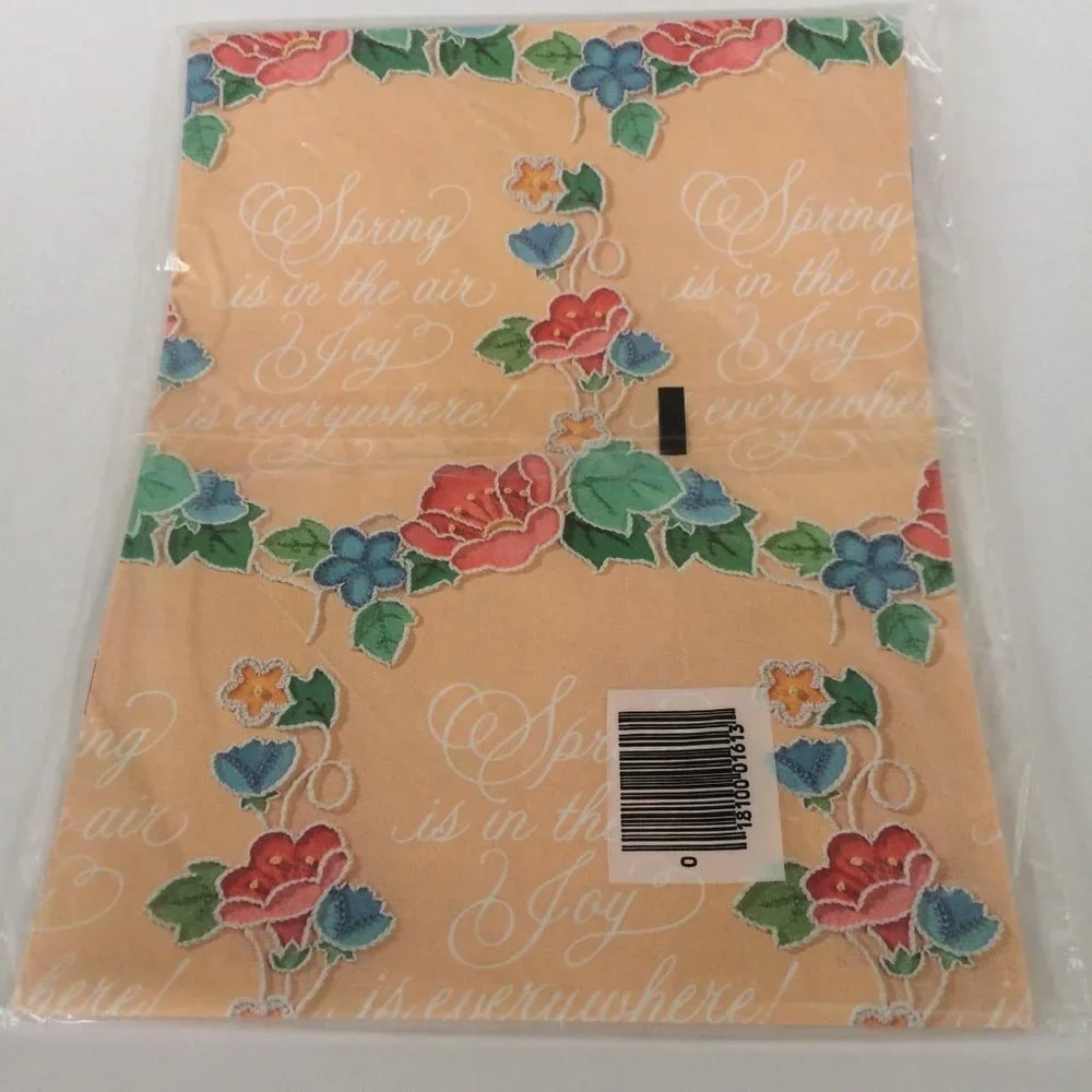 Vintage Spring Wrapping Paper, Gift Wrap, Peach